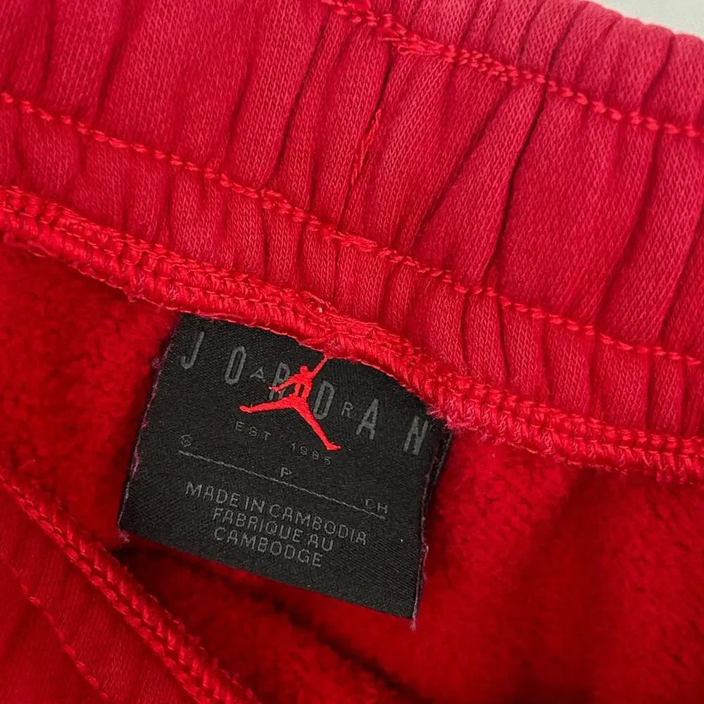 Nike Air Jordan Shorts Mens Small Fleece Sweats Basketball Athletic Gym Logo Red